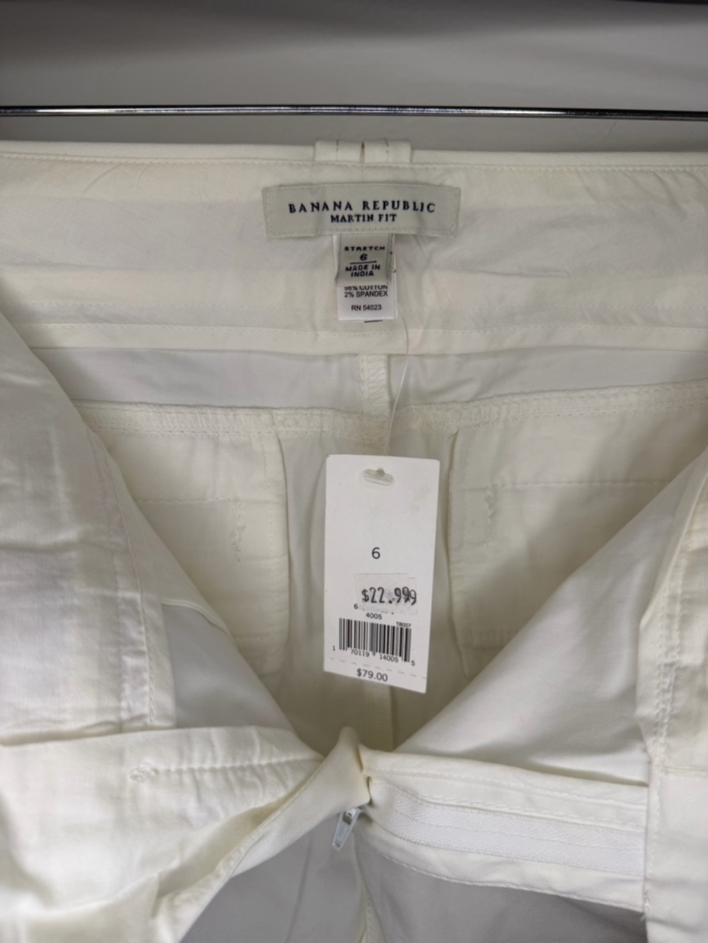 Banana Republic Martin Fit White Stretch Pants – Size 6 - Picture 4 of 6